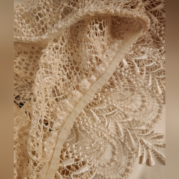 Vintage Ivory Embroidered Fringe Maxi Dress by Lee Jordan - Picture 9 of 16